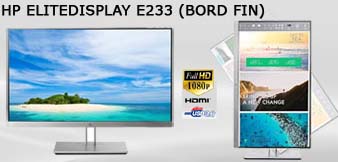 ECRAN LCD - LED / IPS  -  HP 23"  ELITEDISPLAY E233 - DP / HDMI / VGA  -  